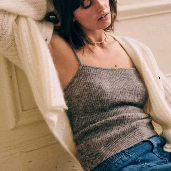 Sezane CLÉOPATRE TOP- Mottled Grey cami - Picture 3 of 8